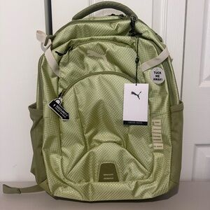 PUMA Challenger 2 Backpack Laptop W/ Water Bottle Storage Green 16" x 21" x 20"